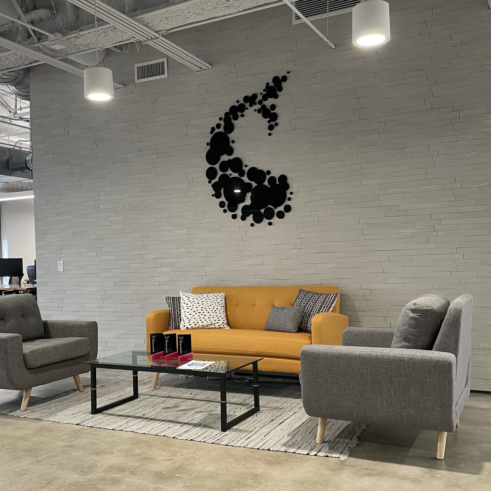 go fish digital logo on Raleigh office wall