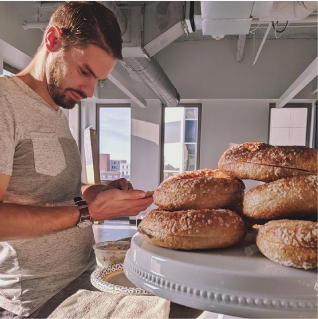 Chris in Kitchen at Go Fish Raleigh Office