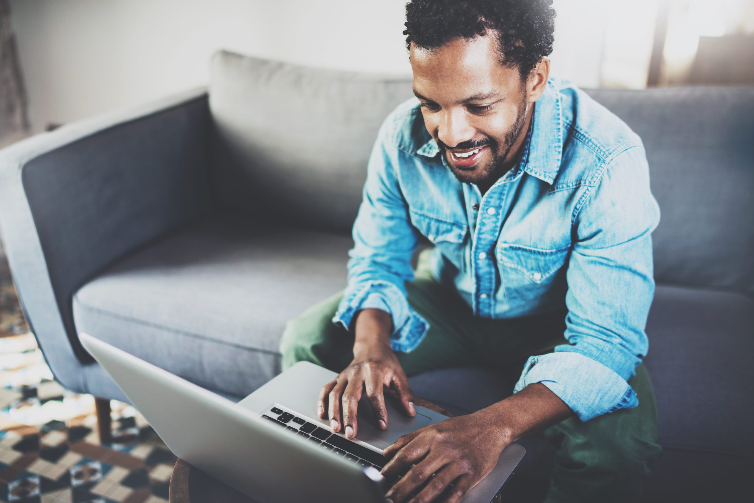 Man sitting on couch