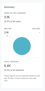 the summary box for custom audiences 