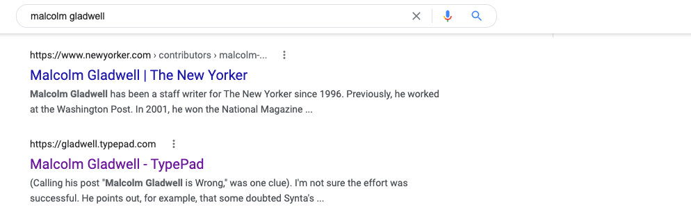 Malcolm Gladwell Search Results
