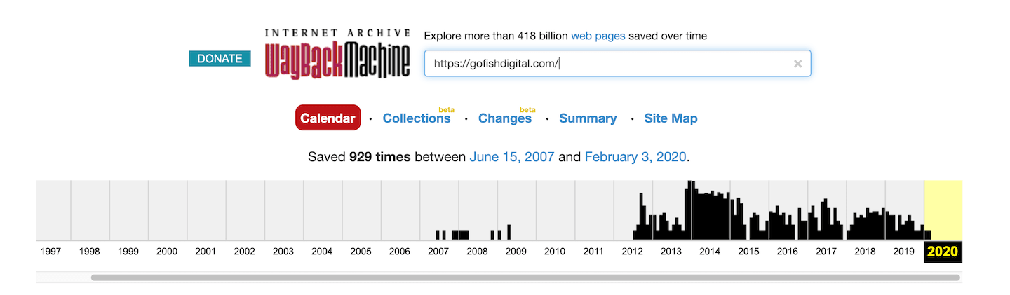 Wayback extension in use